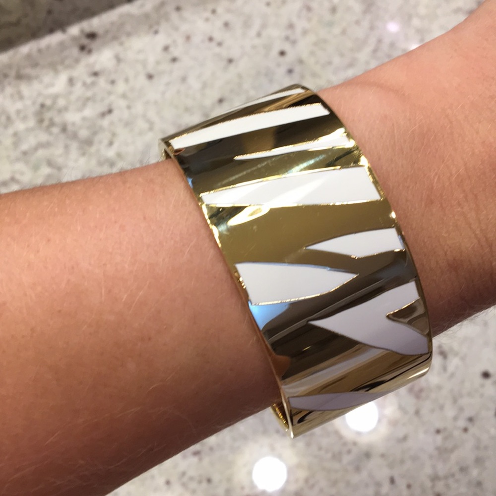 kate spade Large Gold & White Bangle